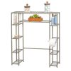 Over the Toilet Freestanding Bathroom Shelving Unit Shelf in Silver Metal Finish