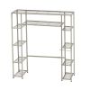 Over the Toilet Freestanding Bathroom Shelving Unit Shelf in Silver Metal Finish