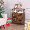 Farmhouse Multifunctional Side Cabinet Accent Table Cupboard with Shelf