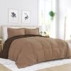 Twin/Twin XL 2-Piece Reversible Microfiber Comforter Set in Taupe Brown