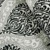 Twin / Twin XL 4-Piece Black White Damask Print Comforter Set