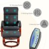 Adjustable Black Faux Leather Electric Remote Massage Recliner Chair w/ Ottoman