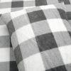 Twin Size Plaid Soft Faux Fur Comforter Set in Black White Grey