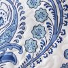 Twin Size Soft Microfiber Reversible Blue/White Baroque Floral Design Quilt Set