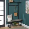 Gray Rustic Sturdy Metal Entryway Hall Tree Coat Rack