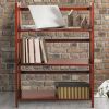 3-Shelf Folding Storage Shelves Bookcase in Walnut Wood Finish