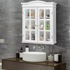 White Wall Mounted 2 Door Bathroom Storage Cabinet