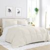 Full/Queen size 3-Piece Microfiber Reversible Comforter Set in White and Cream