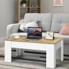 Farmhouse White Lift-Top Multi Purpose Coffee Table Laptop Desk