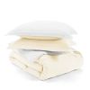 King/Cal King 3-Piece Microfiber Reversible Comforter Set in White and Cream