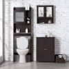 Brown Wood 2-Door Freestanding Bathroom Floor Cabinet Kitchen Storage Cupboard