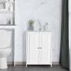 White Wood 2-Door Freestanding Bathroom Floor Cabinet Kitchen Storage Cupboard