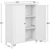 White Wood 2-Door Freestanding Bathroom Floor Cabinet Kitchen Storage Cupboard