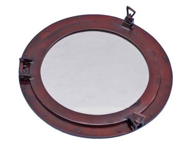 Antique Copper Decorative Ship Porthole Mirror 24