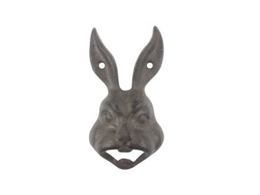 Cast Iron Rabbit Head Wall Mounted Bottle Opener 5