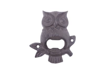 Cast Iron Owl Wall Mounted Bottle Opener 6