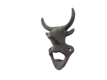 Cast Iron Bull Head Wall Mounted Bottle Opener 6