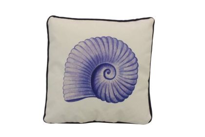 Blue and White Nautilus Decorative Throw Pillow 10