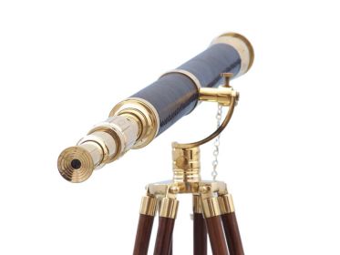 Floor Standing Brass/Leather Galileo Telescope 65