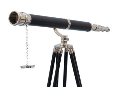 Floor Standing Chrome/Leather Galileo Telescope 65