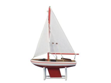 Wooden It Floats 12 - Red Floating Sailboat Model