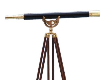 Floor Standing Brass/Leather Anchormaster Telescope 65