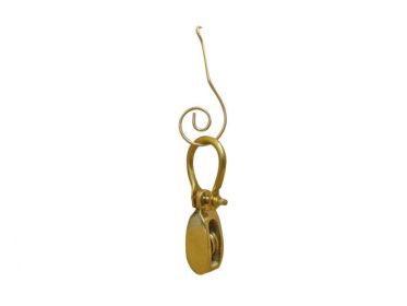 Solid Brass Single Pulley Christmas Ornament 4