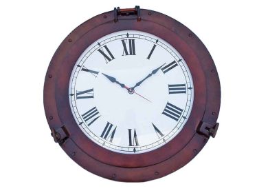 Antique Copper Decorative Ship Porthole Clock 24