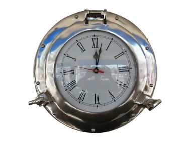 Chrome Decorative Ship Porthole Clock 12