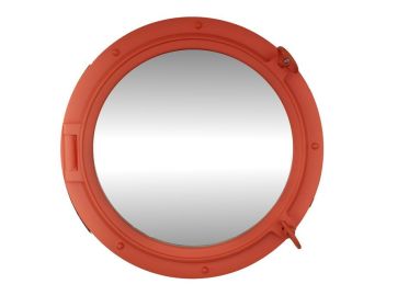 Orange Decorative Ship Porthole Mirror 24