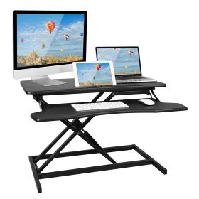 Height Adjustable Standing Desk Converter Workstation Sit Stand Dual Monitor Laptop Desk Riser Tabletop