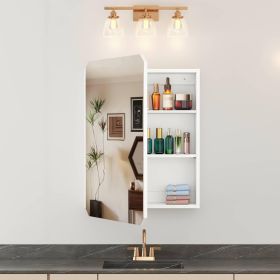 Bathroom Cabinet Mirror with Storage Wall Mounted Medicine Wood Organizer with Single Door Farmhouse, Storage Cabinet