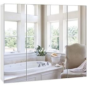 Bathroom Mirror with Storage, 27.6 x 23.6 in Medicine Cabinet for Bathroom with Mirror, Modern Wall Mount Mirror Medicine