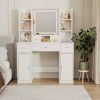 Newly designed smart mirror dressing table with drawers and storage cabinet, dressing table with dressing pad for bedroom, dressing room