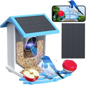 Smart Bird Feeder with Camera,Solar-Powered WiFi 4MP Live Camera,AI Identify Bird Species Auto Capture Backyard Garden Bird Watching&Motion Detection,