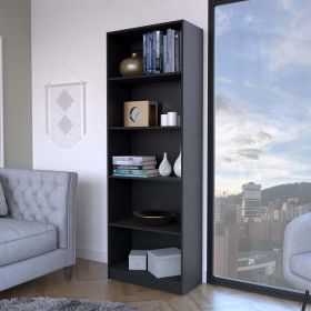 Bookcase 4-Shelves Benzoni, Office, Black