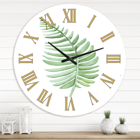 Design art 'Tropical Leaf Of Monstera Iii' Farmhouse Wall Clock(Size 36" x 36")