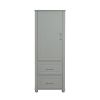 Tall Bathroom Storage Cabinet, Freestanding Storage Cabinet with Two Drawers and Adjustable Shelf, MDF Board with Painted Finish, Grey