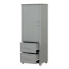 Tall Bathroom Storage Cabinet, Freestanding Storage Cabinet with Two Drawers and Adjustable Shelf, MDF Board with Painted Finish, Grey