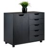 Halifax Wide Storage Cabinet; 5-Drawer; Black