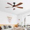 52 Inch Modern Ceiling Fan With 3 Color Dimmable Light 5 ABS Blades Smart Remote Control Reversible DC Motor For Bedroom