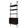 Free shipping Industrial 5-Tier Modern Ladder Shelf Bookcase, Vintage Metal Pipes and Wood Shelveswith Wood Drawers ,Rustic Display Bookshelf for Stor