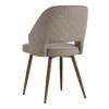 Modern Dining Chairs, Linen Accent Chair, Living Room Leisure Chairs, Upholstered Side Chair with Metal Legs for Dining Room Kitchen Vanity Patio Club