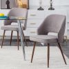 Modern Dining Chairs, Linen Accent Chair, Living Room Leisure Chairs, Upholstered Side Chair with Metal Legs for Dining Room Kitchen Vanity Patio Club