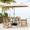 4-Person Acacia Wood Outdoor Dining Table for Garden, Poolside and Backyard