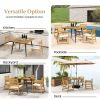 4-Person Acacia Wood Outdoor Dining Table for Garden, Poolside and Backyard