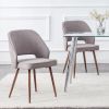 Modern Dining Chairs, Linen Accent Chair, Living Room Leisure Chairs, Upholstered Side Chair with Metal Legs for Dining Room Kitchen Vanity Patio Club