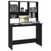 Desk with Shelves Black 43.3"x17.7"x61.8" Engineered Wood