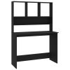 Desk with Shelves Black 43.3"x17.7"x61.8" Engineered Wood