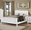 Classic Louis Phillipe Style White Eastern King Size Bed 1pc Traditional Design Bedroom Furniture Sleigh Bed